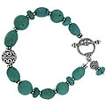 Turquoise and Silver Bali Bead Bracelet