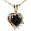 14k Yellow Gold Diamond and Smokey Quartz Pendant
