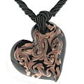 Murano Black Heart Shape Necklace