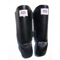 Pro Kickboxing Black Leather Shin-guards