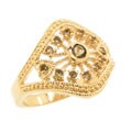 14k Gold Over Sterling Silver CZ Ring