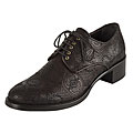 Prada Womens Brown Leather Textured Floral Oxfords