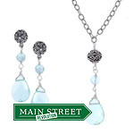 Charming Life Aqua Quartz Necklace and Earring Set