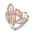 14k Gold 5/8ct Diamond Tri-color Reed Ring