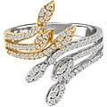 14k Two-Tone Gold 1/2ct TDW Diamond Snake Ring (I/J,I1)