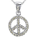 10k Gold 1/10ct TDW Diamond Peace Sign Necklace