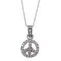 10k Gold 1/10ct TDW Diamond Peace Sign Necklace