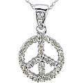 10k Gold 1/4ct TDW Diamond Peace Sign Pendant