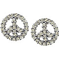 10k Gold 1/4ct TDW Diamond Peace Sign Earrings