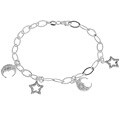 Sterling Silver CZ Charm Bracelet