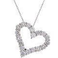 14k White Gold 1 3/4ct TDW Diamond Heart Necklace