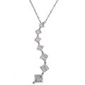 14k White Gold 1ct TDW Princess Journey Pendant