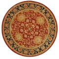 Hand-spun Oushak Red Wool Rug (4' Round)