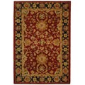 Hand-spun Oushak Red Wool Rug (4' x 6')
