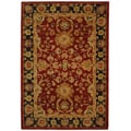 Hand-spun Oushak Red Wool Rug (5' x 8')