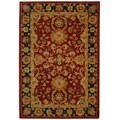 Hand-spun Oushak Red Wool Rug (6' x 9')