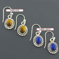 Sterling Silver Multi-gemstone Dangling Earrings (India)