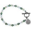 Sterling Silver Tranquility Green Lotus Bracelet