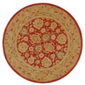 Ancestry Red/ Ivory Wool Rug (6' Round)