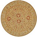 Hand-spun Wool Tan Ivory Ancestry Rug (8' Round)