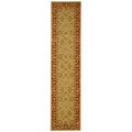Hand-spun Wool Ivory Red Ancestry Rug (2'3 x 10')