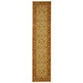 Hand-spun Wool Ivory Red Ancestry Rug (2'3 x 12')