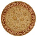 Ancestry Ivory/ Red Wool Rug (4' Round)