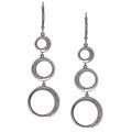 Sterling Silver Diamond Accent Circle Drop Earrings