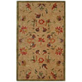 Hand-spun Descent Beige Wool Rug (3' x 5')