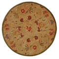 Hand-spun Descent Beige Wool Rug (4' Round)
