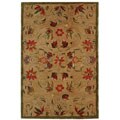 Hand-spun Descent Beige Wool Rug (6' x 9')