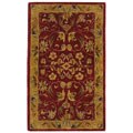 Hand-spun Hereditary Burgundy Wool Rug (3' x 5')