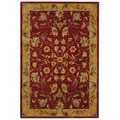 Hand-spun Hereditary Burgundy Wool Rug (4' x 6')