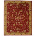 Hand-spun Hereditary Burgundy Wool Rug (8' x 10')
