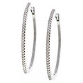 Sterling Silver Hoop 1/4ct TDW Diamond Earrings (H, I1-I2)