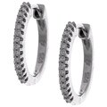 Sterling Silver Hoop 1/8ct TDW Diamond Earrings ( H, I1-I2 )