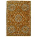 Hand-spun Medallions Red Wool Rug (2' x 3')