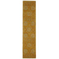 Hand-spun Medallions Gold Wool Runner (2'3 x 12')
