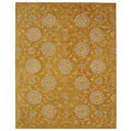Hand-spun Medallions Gold Wool Rug (9' x 12')
