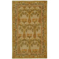 Hand-spun Ancestral Tree Ivory/ Green Wool Rug (2' x 3')