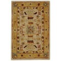 Hand-spun Tribal Ivory/ Gold Wool Rug (2' x 3')