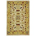 Hand-spun Tribal Ivory/ Gold Wool Rug (2' x 3')