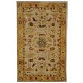 Hand-spun Tribal Ivory/ Gold Wool Rug (3' x 5')