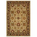 Hand-spun Heirloom Ivory/ Brown Wool Rug (5' x 8')