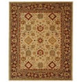 Hand-spun Heirloom Ivory/ Brown Wool Rug (8' x 10')