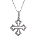 Sterling Silver Cross Diamond Necklace
