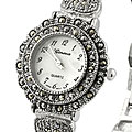 Geneva Platinum Marcasite Women's Antique Watch