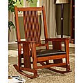 Mission Spindle Bi-Cast Leather Rocker