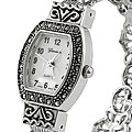 Geneva Platinum Convex Marcasite Women's Watch