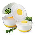 6-piece Non-skid Yellow Plastic Mixing Bowl Set